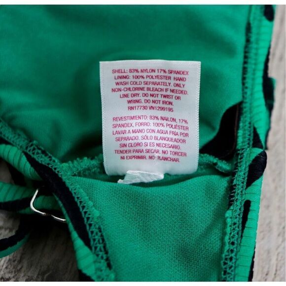 Xhilaration Zebra Green Stripe Removable Pad Bikini‎ Swimwear Top sz Small - Picture 6 of 7